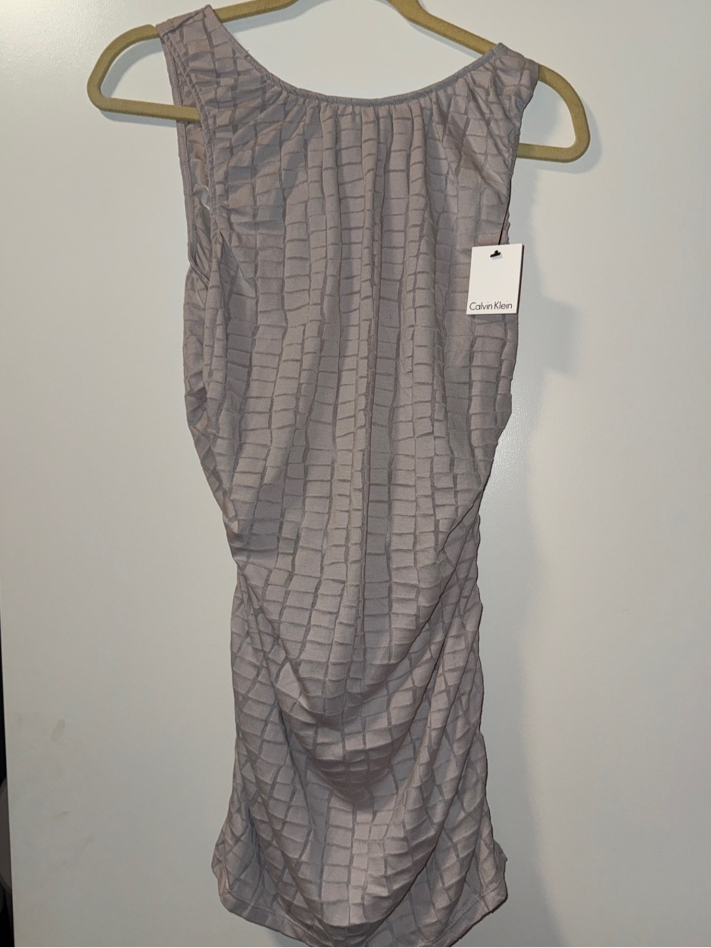 Calvin Klein Mauve-Gray Textured Sheath Dress